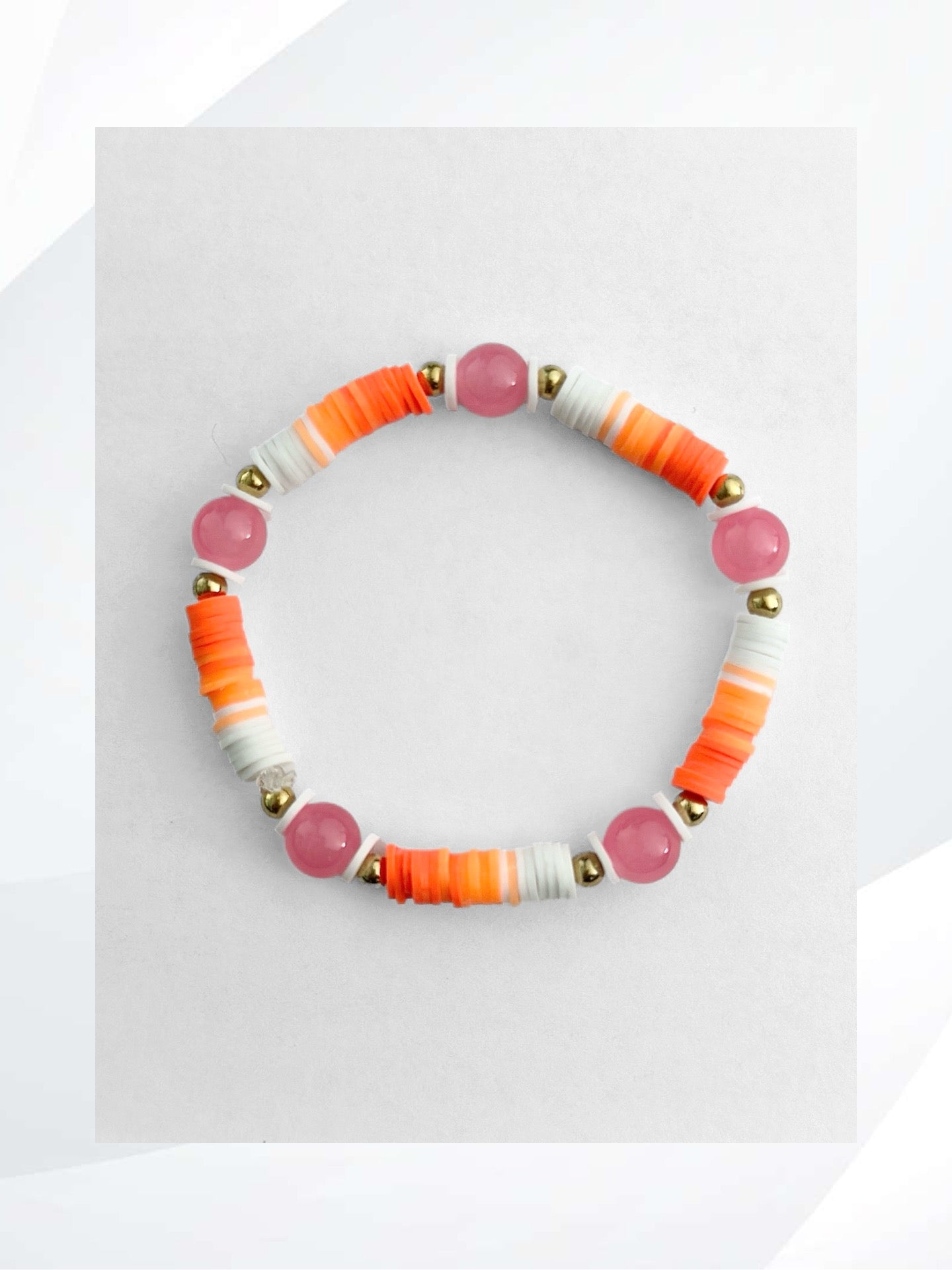 SUMMERTIME STRETCH BRACELET - the perfect accessory for your summer adventures. Handmade with convenience in mind, this stylish and unique bracelet is easy to put on and take off, adding a touch of fun to all your summer moments. Don't miss out on this must-have piece of jewelry!