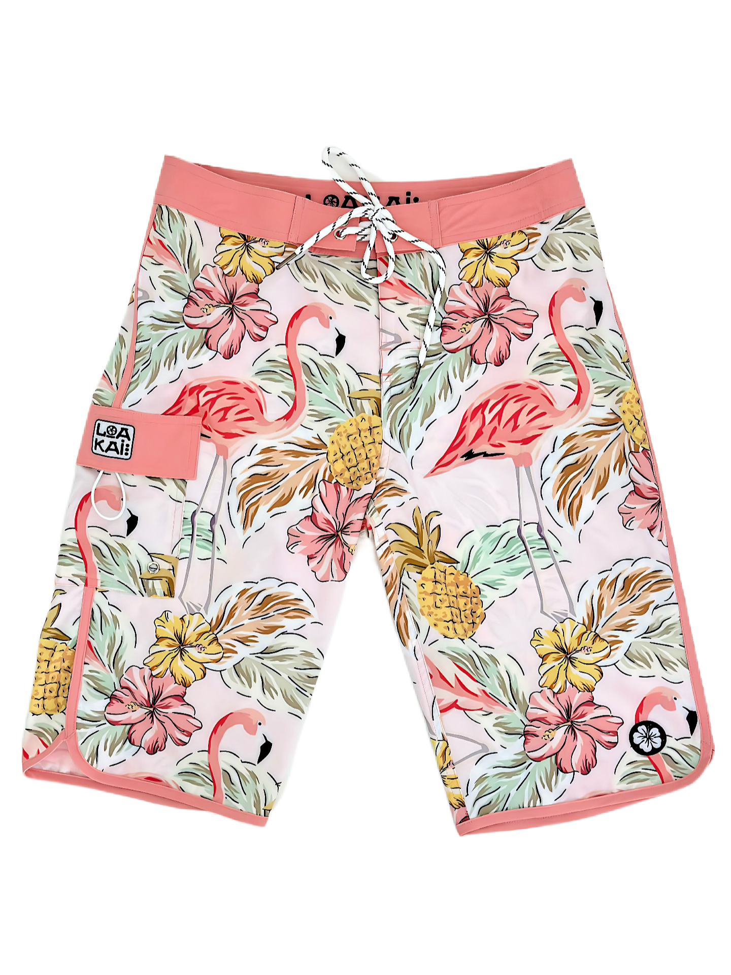 FLAMINGO women's and girls long boardshorts offer a relaxed fashion fit for comfort and a stylish look. The eye-catching design ensures you stand out from the crowd. This premium lightweight and breathable quick dry recycled 4-way stretch fabric helps you stay looking and feeling cool. Complete with side pocket, these boardshorts will quickly become one of your go-tos.
